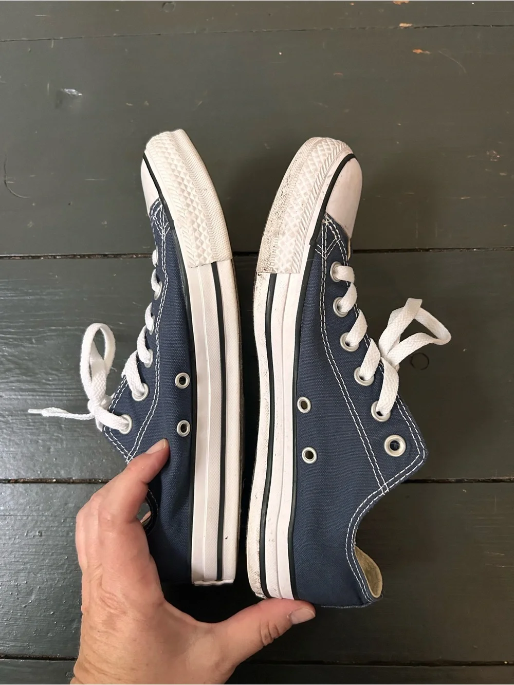 Converse All Star Low Top Blue/White Canvas Lace-Up Sneakers Women’s US 9 - Picture 7 of 10